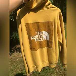 Yellow North Face hoodie, Mens Size Small